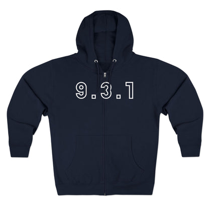 931 White Hoodie Zipper