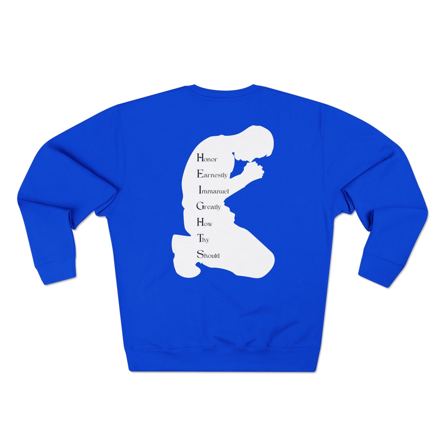 Adult Heights Christian White Letters & Image Crewneck
