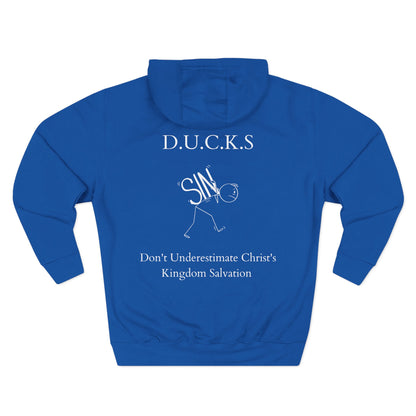Adult Ducks Christian White Words Pullover Hoodie