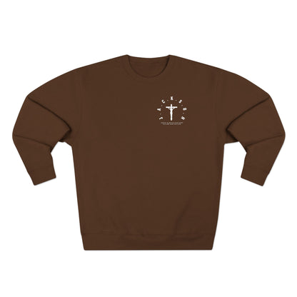Jackson White Cross & Letters Crewneck
