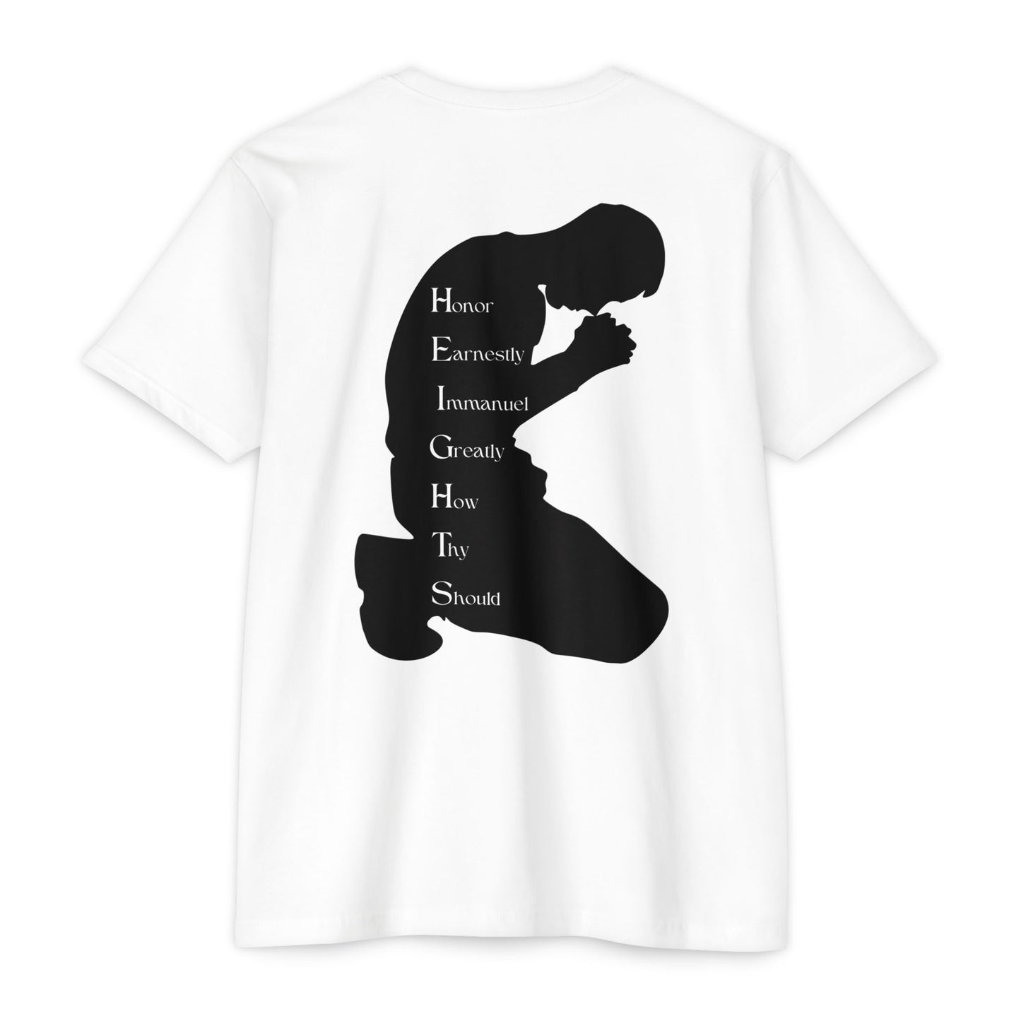 Adult Heights Christian Black Letters & Image Premium Tee