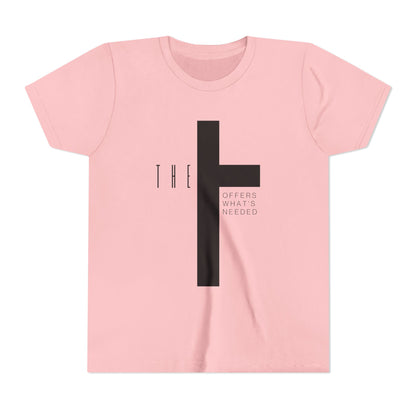 Youth T-Town Christian Black Letters & Cross