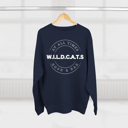 Adult Wildcats Christian White Letters & Picture Crewneck