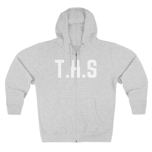Adult T.H.S Trusting His Spirit Specialty Hoodie White Letters Zipper