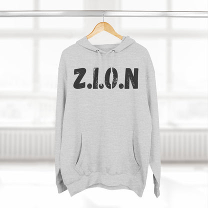 Adult Zion Black Words & Image Pullover Hoodie