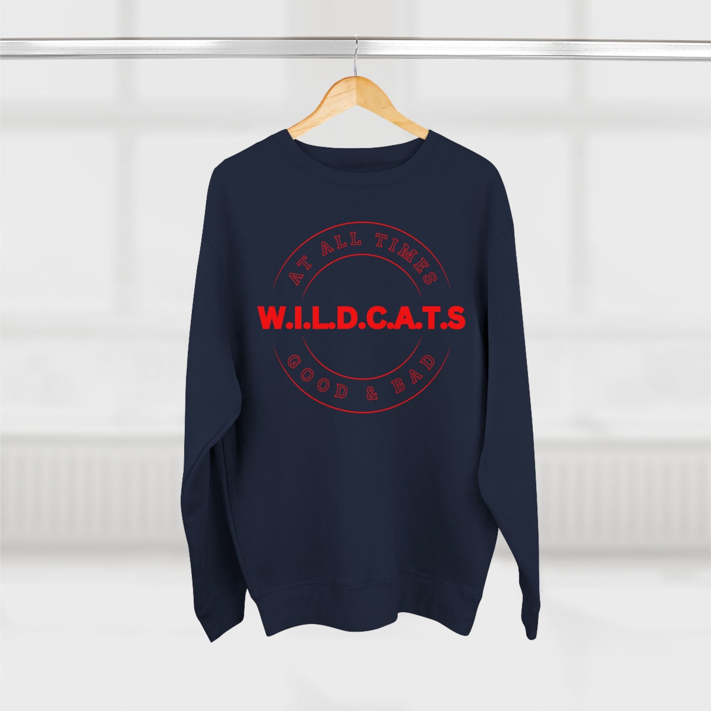 Wildcats Christian Red Letters & Picture Crewneck