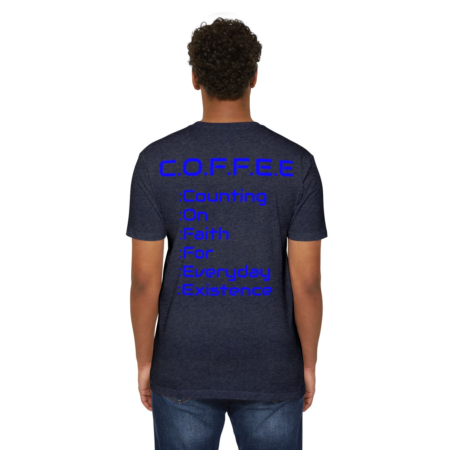 Adult Coffee Christian Blue Words Only Blended