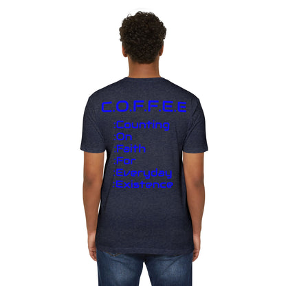 Adult Coffee Christian Blue Words Only Blended