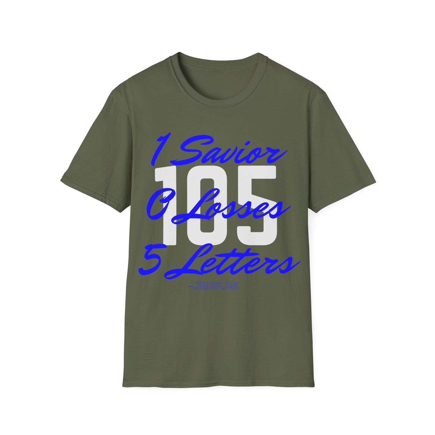Adult 105 Christian Blue and White Letters
