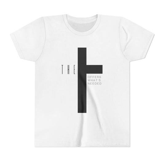 Youth T-Town Christian Black Letters & Cross