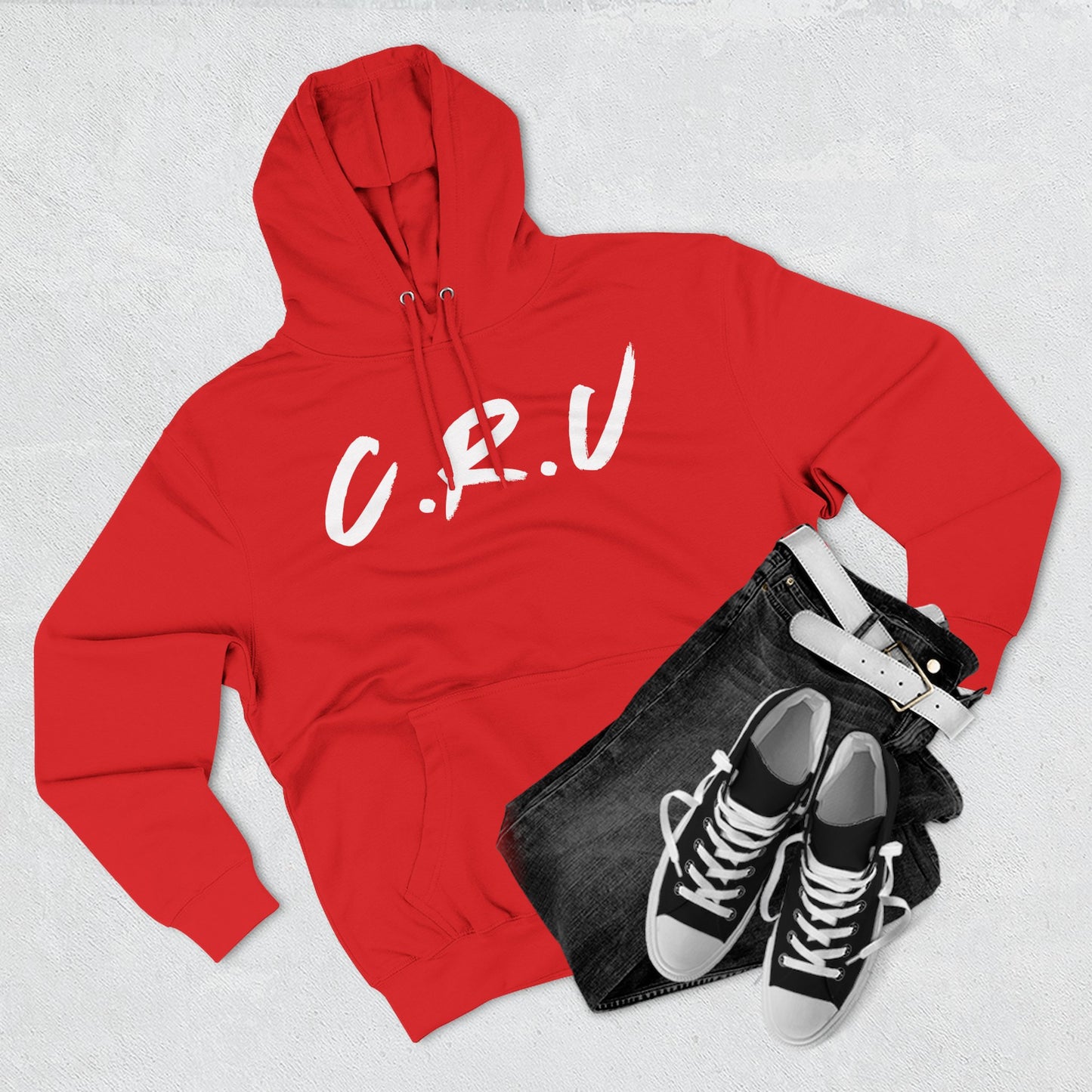 Adult Cru White Pullover Hoodie