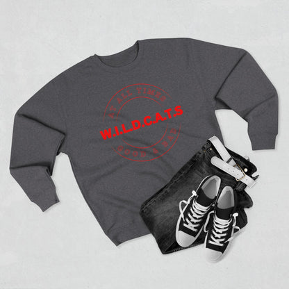 Wildcats Christian Red Letters & Picture Crewneck
