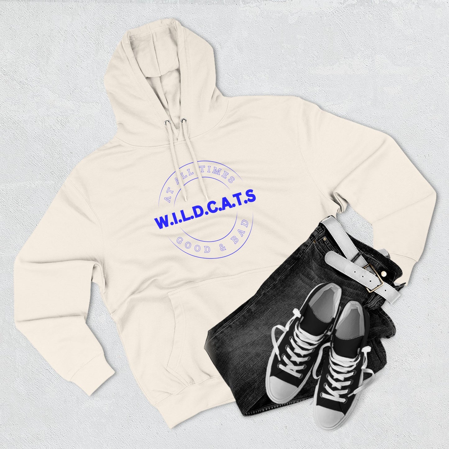 Wildcats Christian Blue Letters & Picture Hoodie