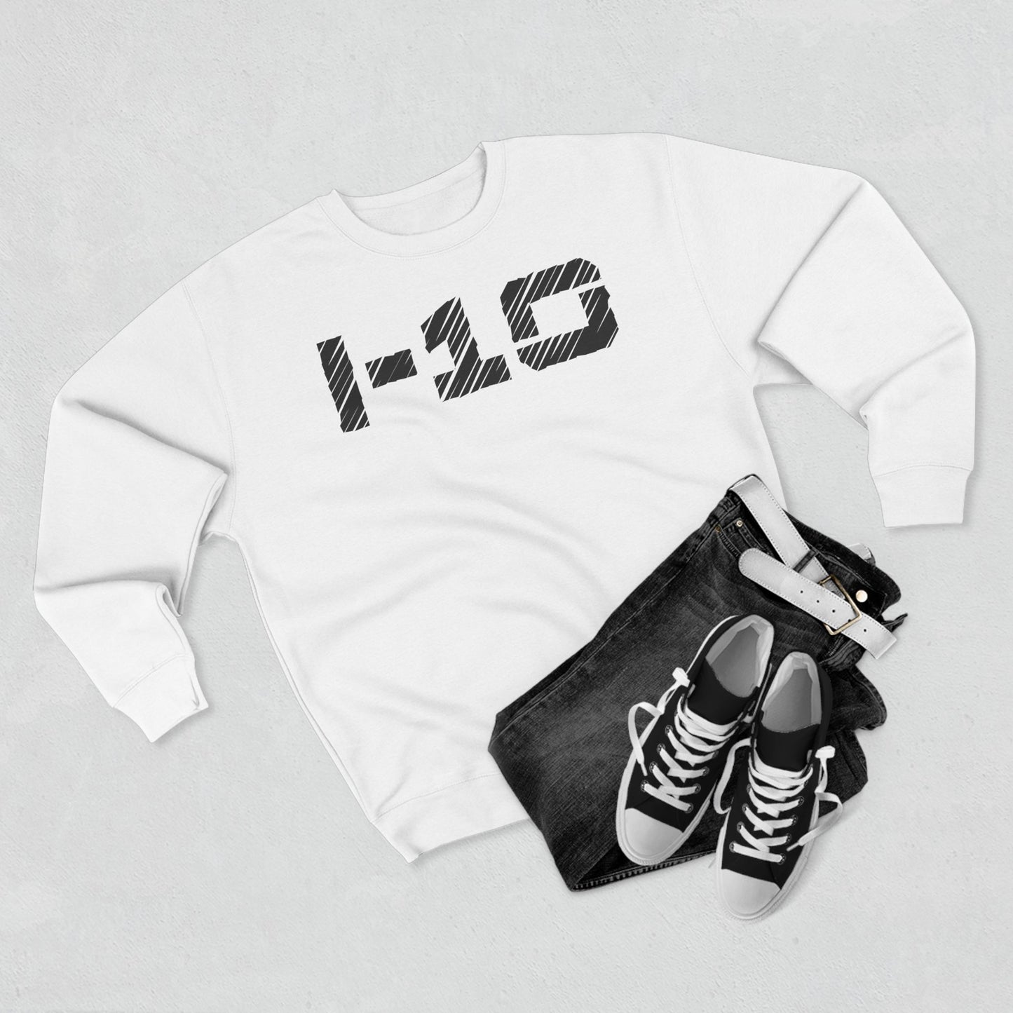 Adult I-10 Christian Black Words Crewneck