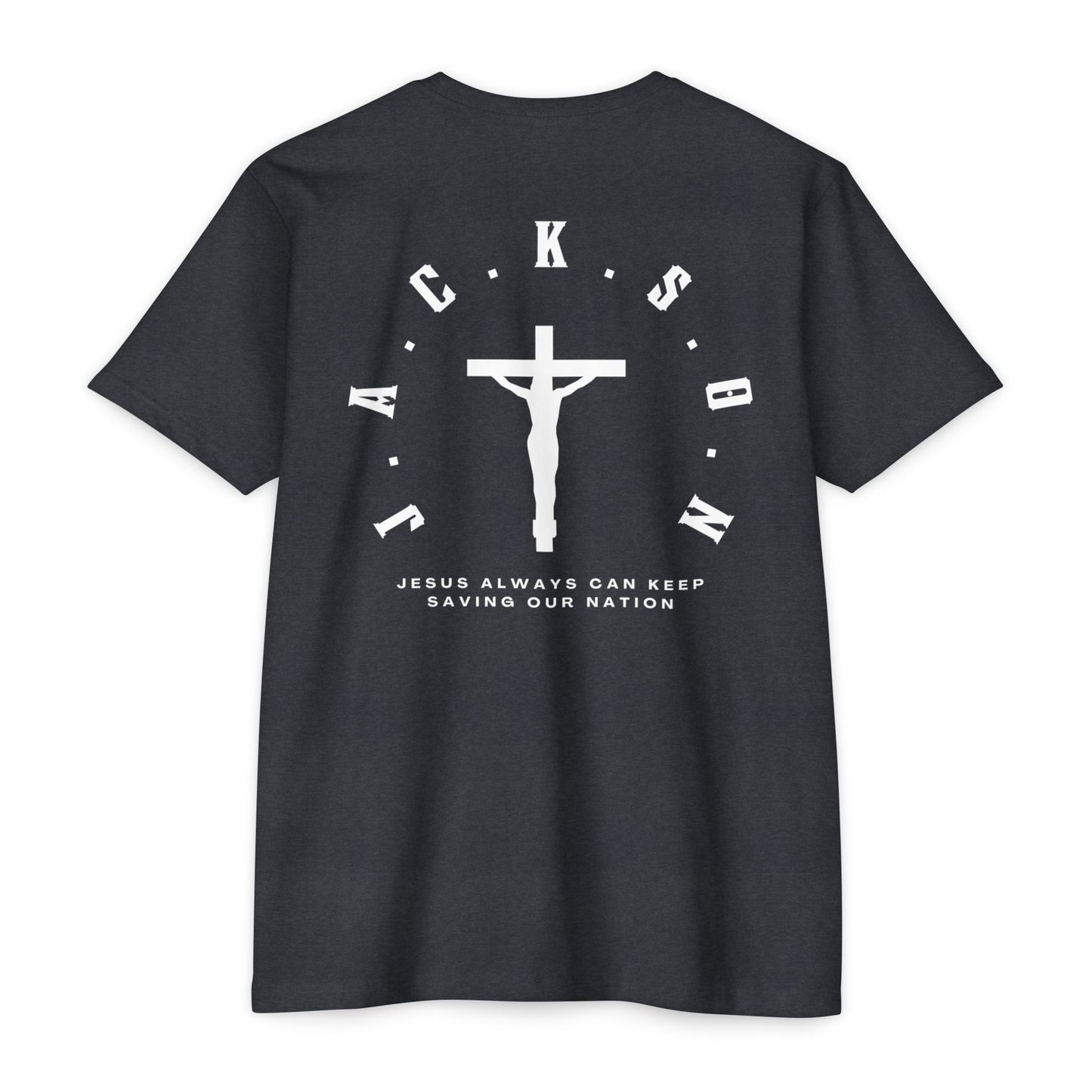 Adult Jackson White Cross & Letters Premium Tee