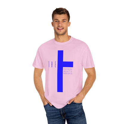 Adult T-Town Christian Blue Letters & Cross