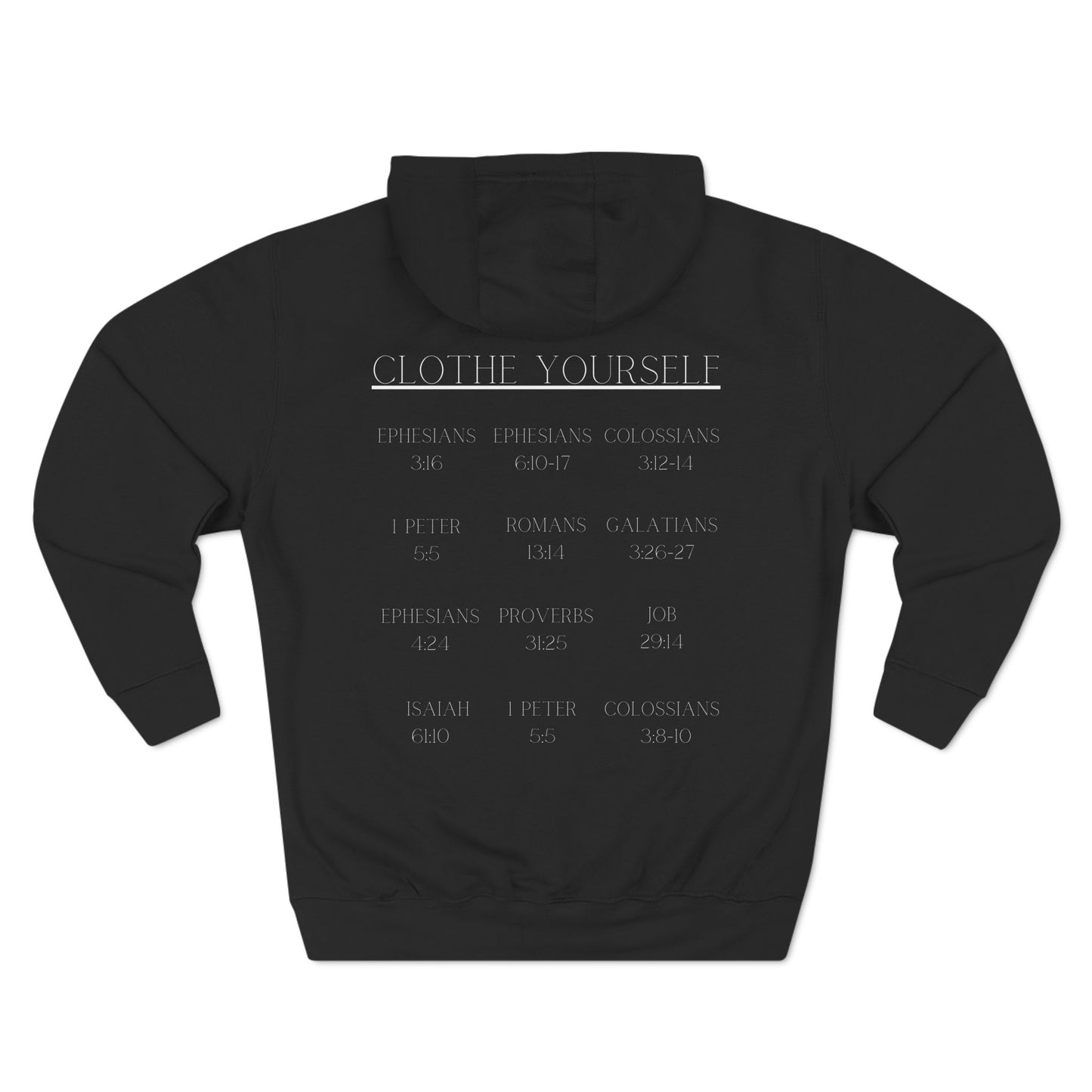 Clothe Yourself White Hoodie (scripture)