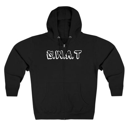 Adult Swat Christian White Words Zipper Hoodie