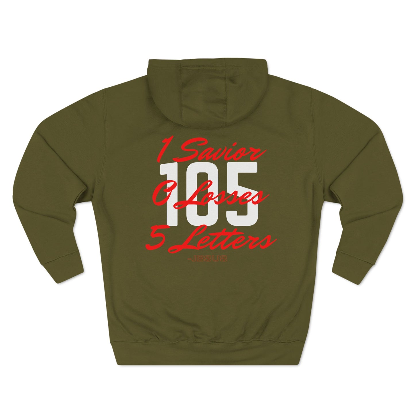Adult 105 Christian Red and White Letters Hoodie