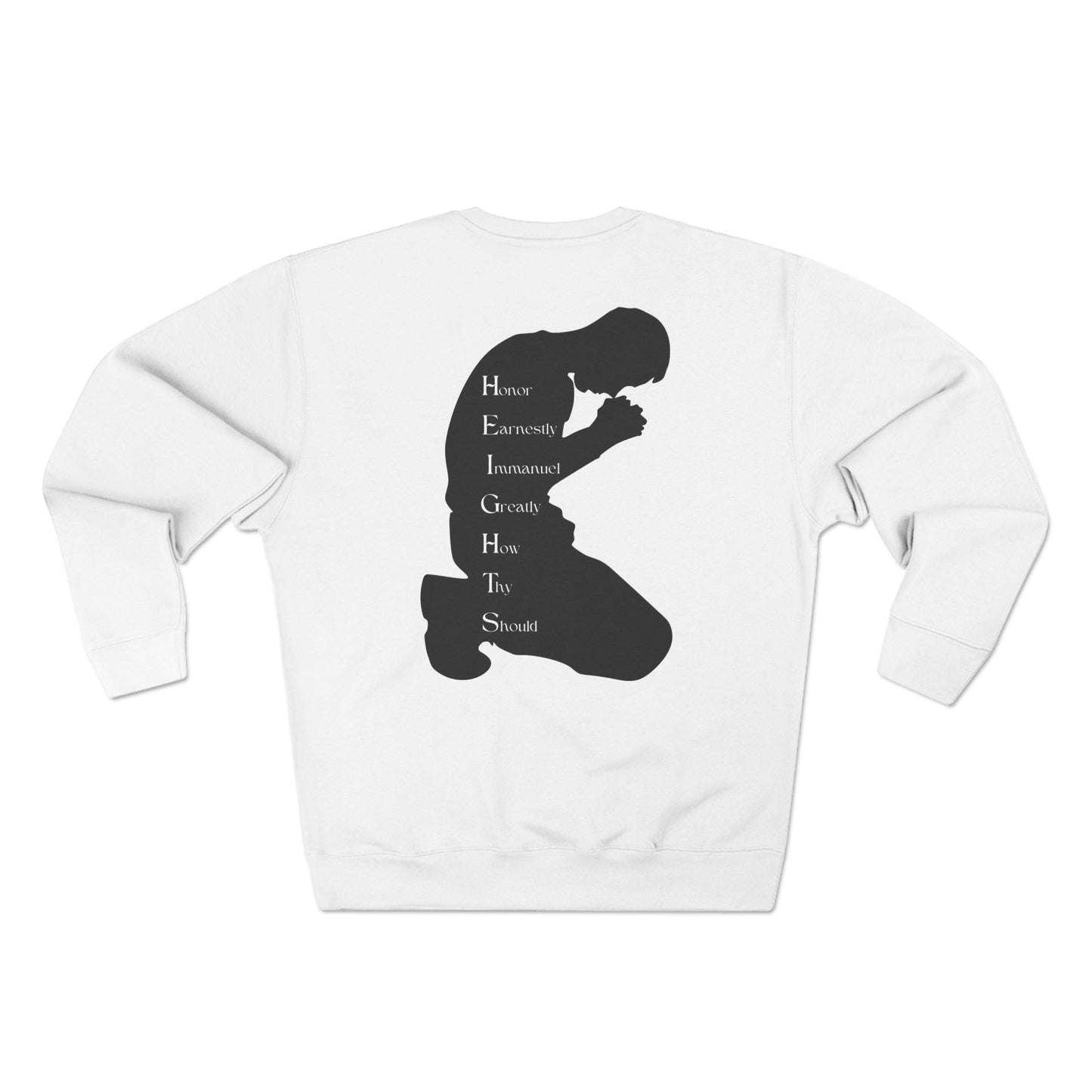 Adult Heights Christian Black Letters & Image Crewneck