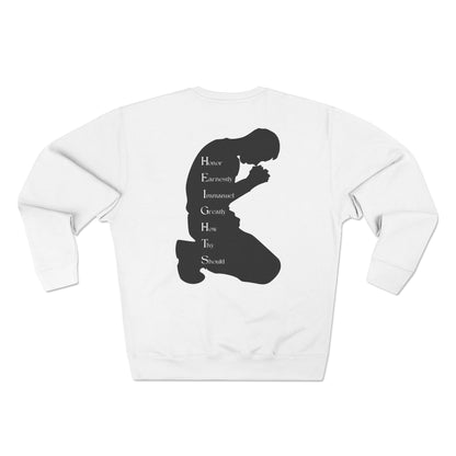 Adult Heights Christian Black Letters & Image Crewneck