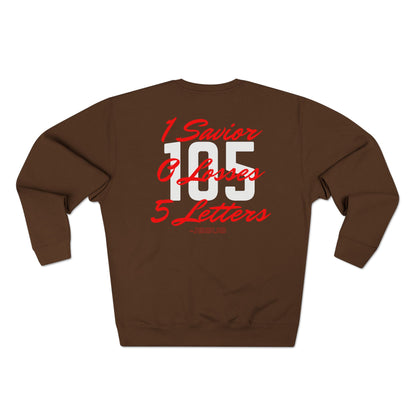 Adult 105 Christian Red and White Letters Crewneck