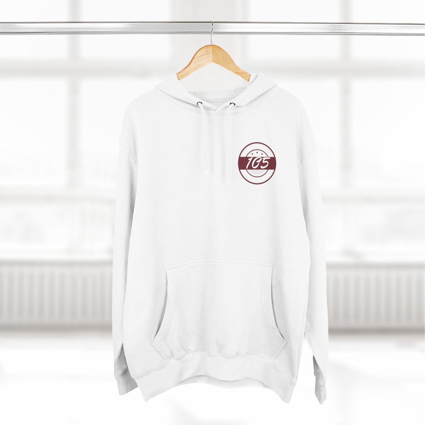 Adult 105 Christian Marron and White Letters Hoodie