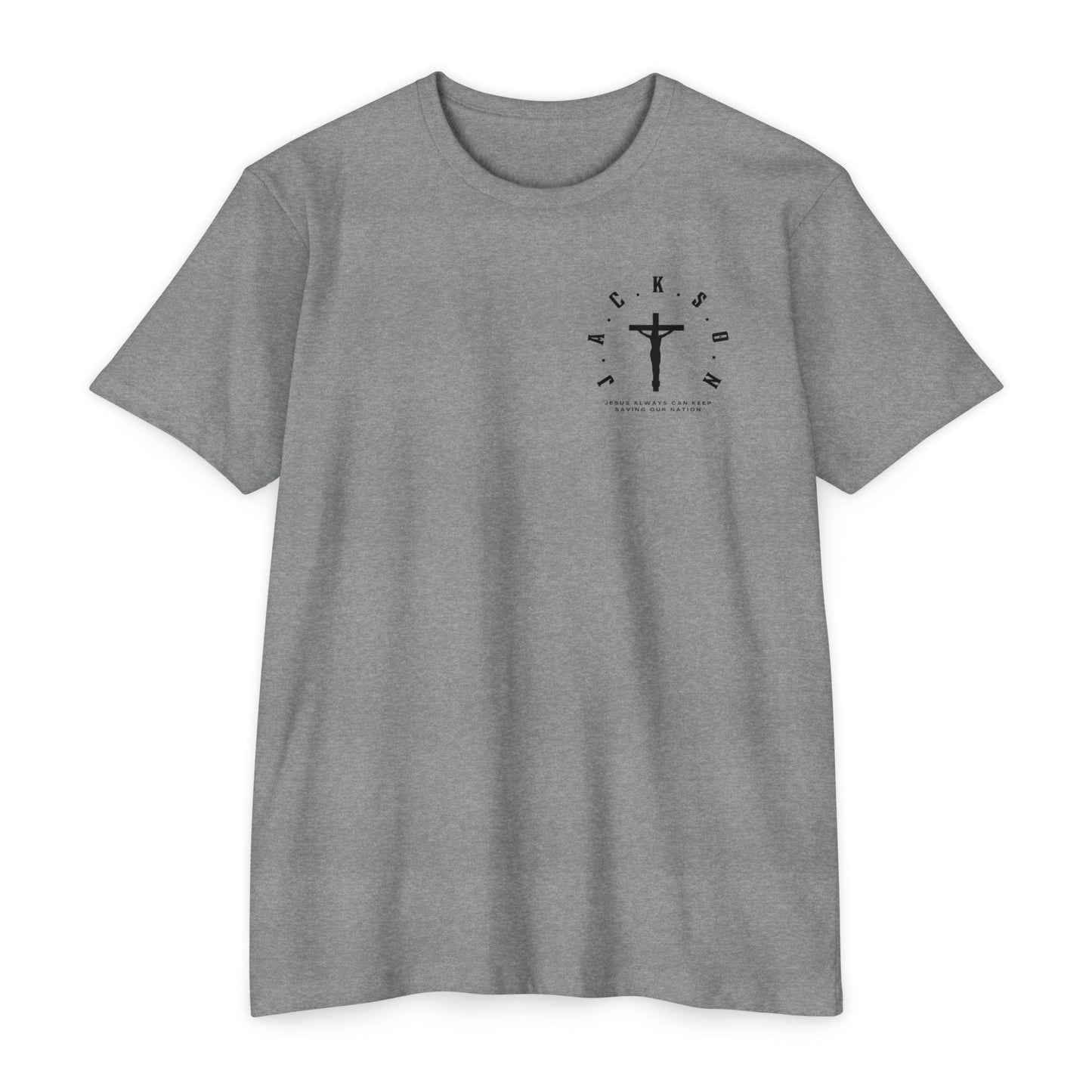 Adult Jackson Black Cross & Letters Premium Tee