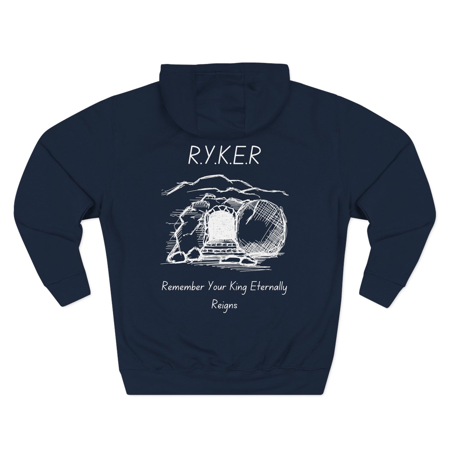 Adult RYKER Christian White Letters Pullover Hoodie