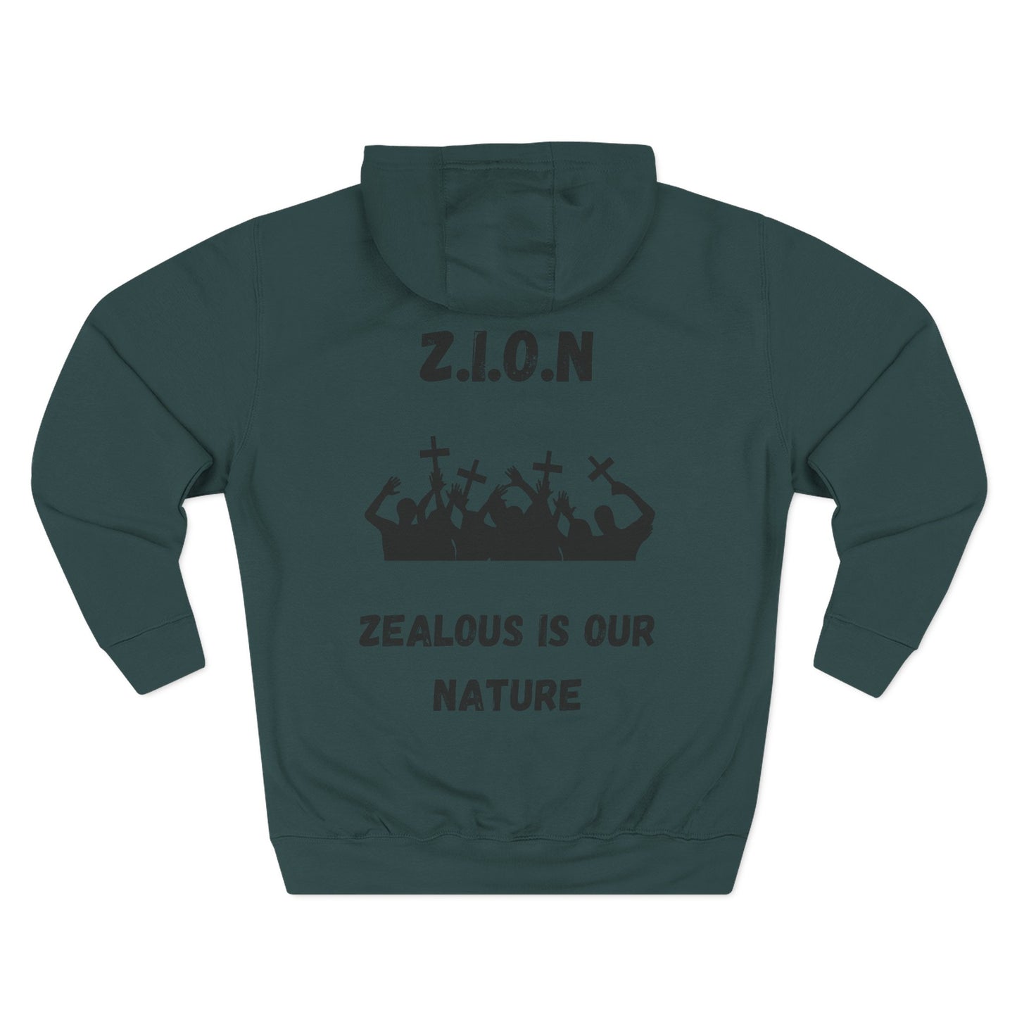 Zion Hoodie Black Words & Image
