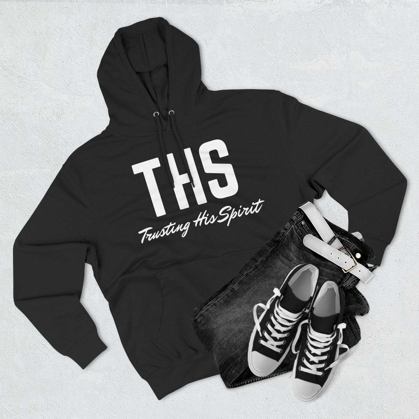 Adult THS Christian White Letters Hoodie