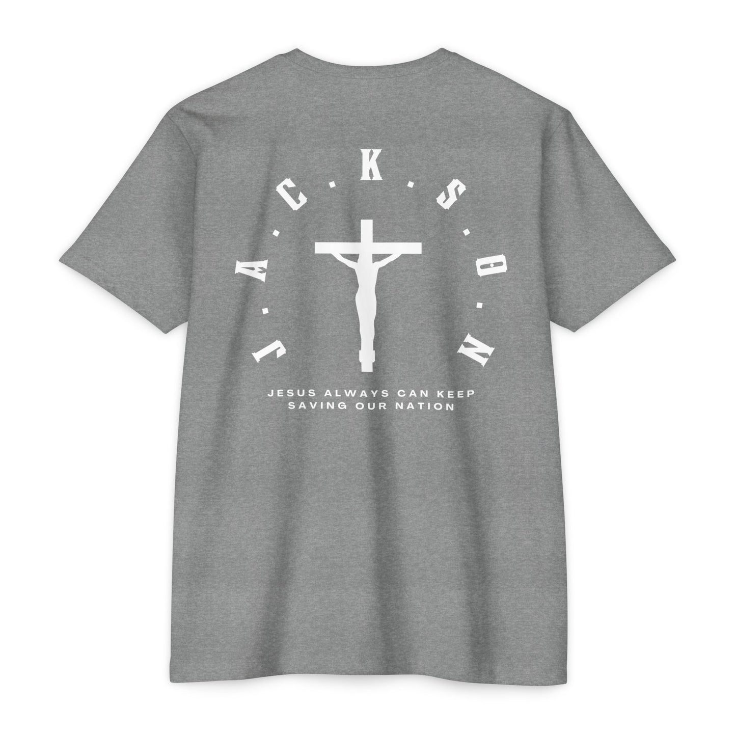 Adult Jackson White Cross & Letters Premium Tee