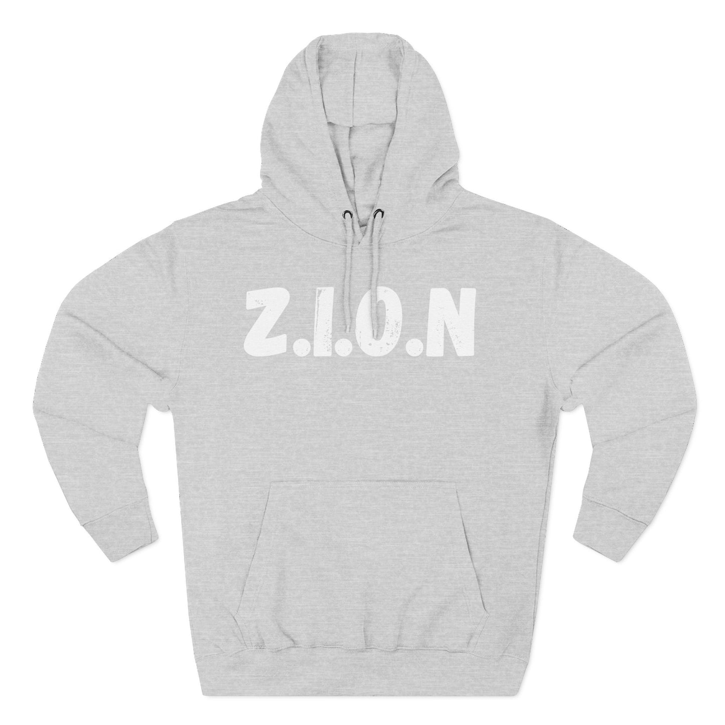 Adult Zion White Words & Image Pullover Hoodie