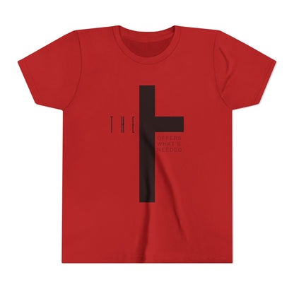 Youth T-Town Christian Black Letters & Cross