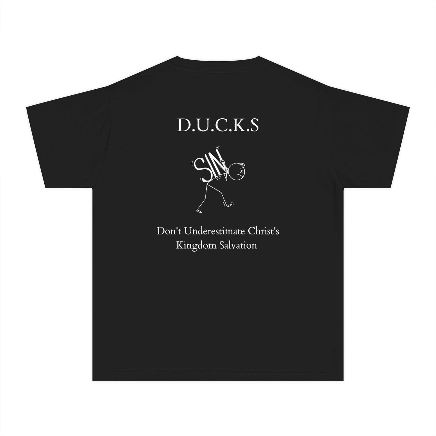 Youth Ducks Christian White Words Heavyweight Tee