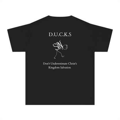 Youth Ducks Christian White Words Heavyweight Tee