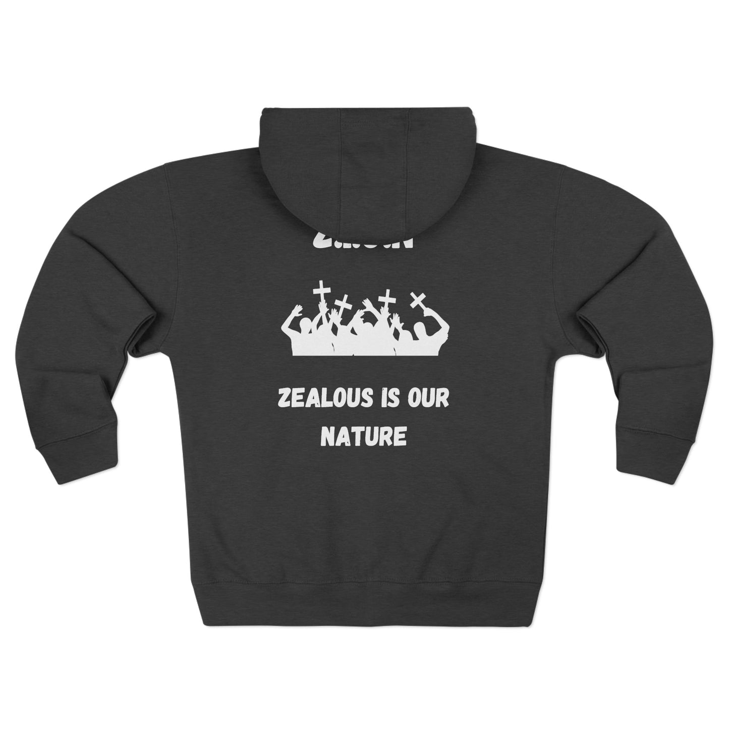 Zion Hoodie White Words & Image Zipper