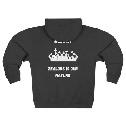 Zion Hoodie White Words & Image Zipper
