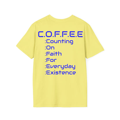 Adult Coffee Christian Blue Words Only