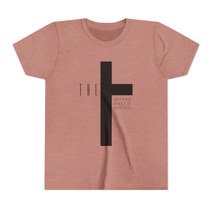 Youth T-Town Christian Black Letters & Cross