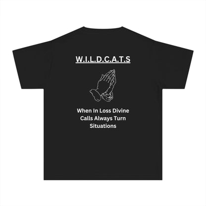 Youth WILDCATS Christian White Words Heavyweight Tee
