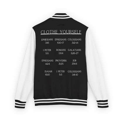 Clothe Yourself White Letterman