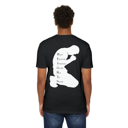 Adult Heights Christian White Letters & Image Premium Tee