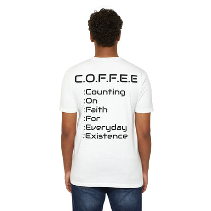 Adult Coffee Christian Black Words Only Premium Tee