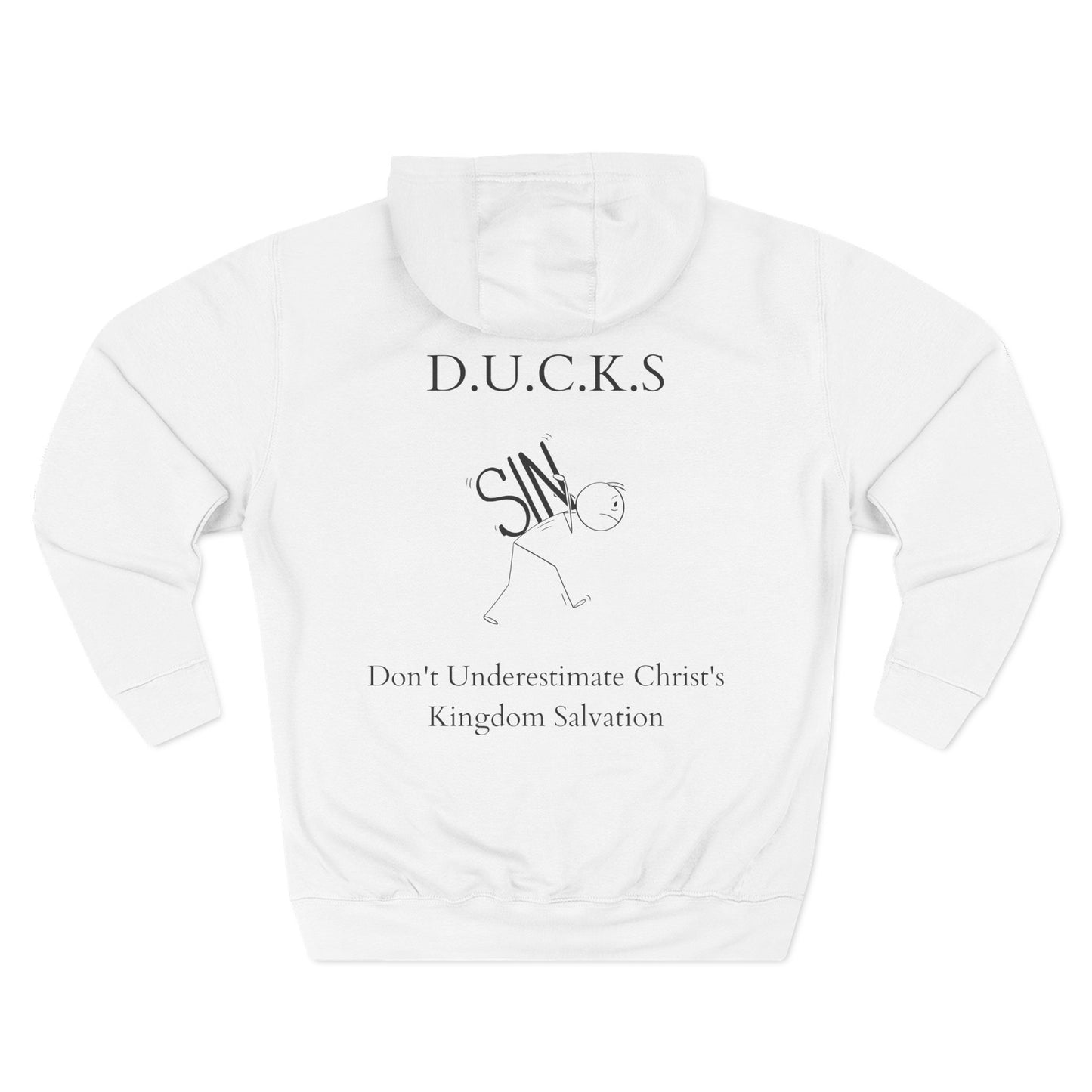 Adult Ducks Christian Black Words Pullover Hoodie