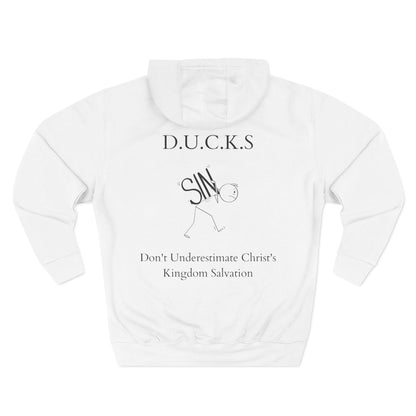 Adult Ducks Christian Black Words Pullover Hoodie