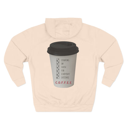 Adult Coffee Christian White Letters & Image Hoodie