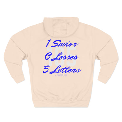 Specialty Adult 105 Christian Blue and White Letters Hoodie