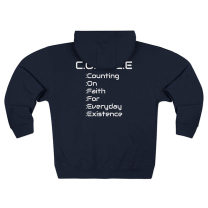 Adult Coffee Christian White Words Only Hoodie Zipper