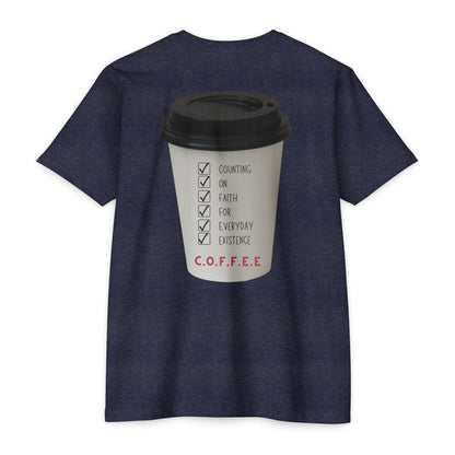Adult Coffee Christian White Words & Image Premium Tee